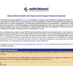 Sample Mental Health and Psychosocial Support Onboarding Guide